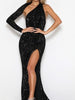 Black Long Sequin Dress Maxi Slit Cocktail Party Wedding Guest Ball RLM81333-2 BLACK - Sequin Dress Plus