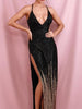 Black Long Sequin Dress Mermaid Cocktail Party Bridesmaid Prom Wedding Guest RSLM82237 - Sequin Dress Plus