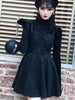 Black Mini Gothic Dress Skirt Harajuku Punk Long Sleeve Street Fashion Women RSPUNKRUIB684 - Sequin Dress Plus