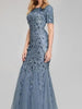 Blue Maxi Long Sequin Dress Cocktail Party Prom Wedding Guest Bridesmaid REZ07707NB - Sequin Dress Plus