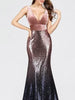 Dusty Pink Maxi Long Sequin Dress Cocktail Party Wedding Bridesmaid Dress RSS7767 - Sequin Dress Plus