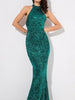 Green Maxi Long Sequin Dress Mermaid Cocktail Party Prom Wedding Guest Bridesmaid RSLM1079 - Sequin Dress Plus