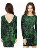 Green Sequin Dress Women Sexy Club Dresses 2019 Slim Fit Backless Bodycon Party Nightclub Mini Vintage vestido lentejuelas -80 - Sequin Dress Plus