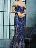 NAVY BLUE MAXI LONG SEQUIN DRESS MERMAID COCKTAIL PARTY BRIDESMAID RSLM81343NAVY - Sequin Dress Plus