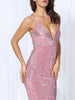 Pink Mini Short Sequin Dress Deep V Cocktail Party Prom Wedding Guest Bridesmaid RLM0032 - Sequin Dress Plus