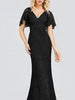 Plus Size Black Maxi Long Sequin Dress Mermaid Cocktail Party Prom Wedding Guest Ball RSS0838 - Sequin Dress Plus