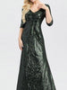 Plus Size Dark Green Maxi Long Sequin Dress Cocktail Party Prom Wedding Guest Bridesmaid Dress Ball RSS0958 - Sequin Dress Plus