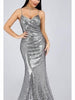 Plus Size Gray Maxi Long Sequin Dress Cocktail Party Prom Wedding Guest Bridesmaid RSS07339 - Sequin Dress Plus