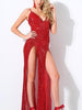 Red Long Sequin Dress Maxi Length Slit Cocktail Wedding Guest Prom Party Bridesmaid Dress RSLM0758 - Sequin Dress Plus
