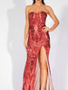 Red Maxi Long Sequin Dress Cocktail Evening Party Prom Wedding Bridesmaid RSLM81342-2RED - Sequin Dress Plus