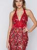 Red Mini Sequin Dress with Fringe Party Prom Bridesmaid Dress Tassels RYMK-LJ19004 - Sequin Dress Plus