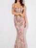 Rose Gold MAXI LONG SEQUIN DRESS COCKTAIL PARTY PROM BRIDESMAID RSLM81343 - Sequin Dress Plus