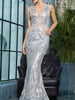 Silver Maxi Long Sequin Dress Mermaid Cocktail Party Wedding Bridesmaid RSLM81336 - Sequin Dress Plus