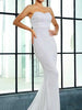 White Long Sequin Dress Mermaid Cocktail Party Prom Wedding Guest Ball RSLM1380 - Sequin Dress Plus