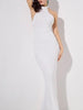 White Maxi Long Sequin Dress Halter Cocktail Party Prom Wedding Guest RSLM1050 - Sequin Dress Plus