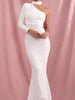 White Maxi Long Sequin Dress Halter Cocktail Party Prom Wedding Guest RSLM82191 - Sequin Dress Plus
